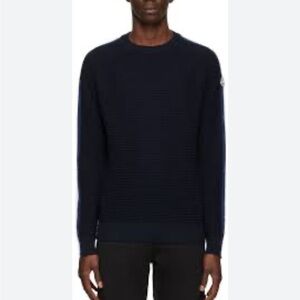 Louis Feraud textured crew neck sweater midnight blue